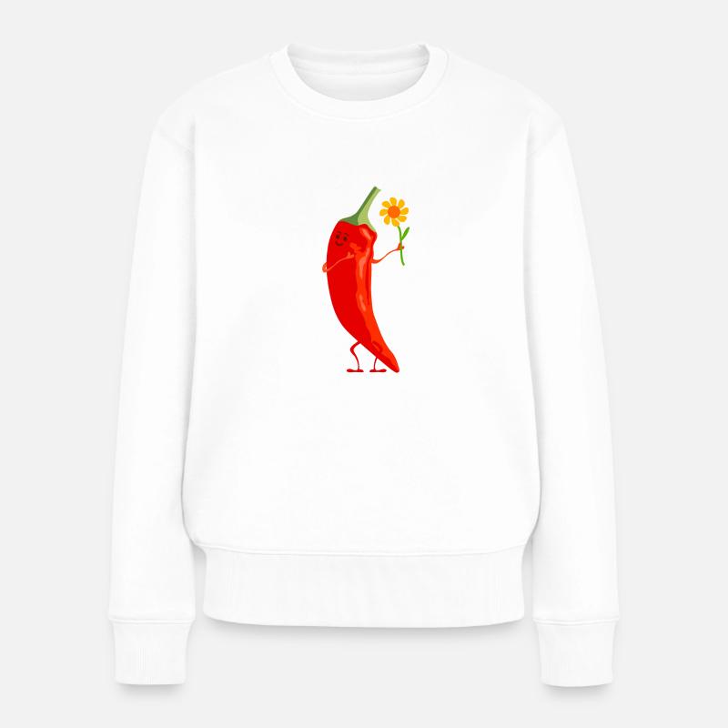 Mrs. Chili - Frauen Premium Bio Pullover - Weiß