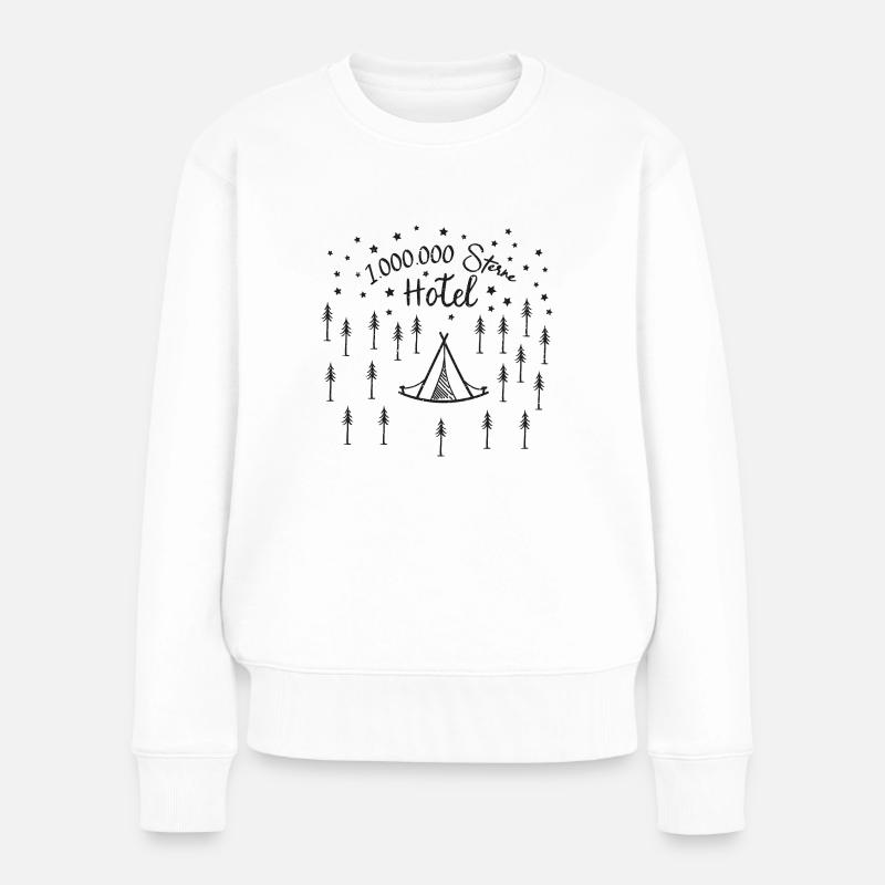 Camping 1.000.000 Millionen Sterne Hotel Camper - Frauen Premium Bio Pullover - Weiß