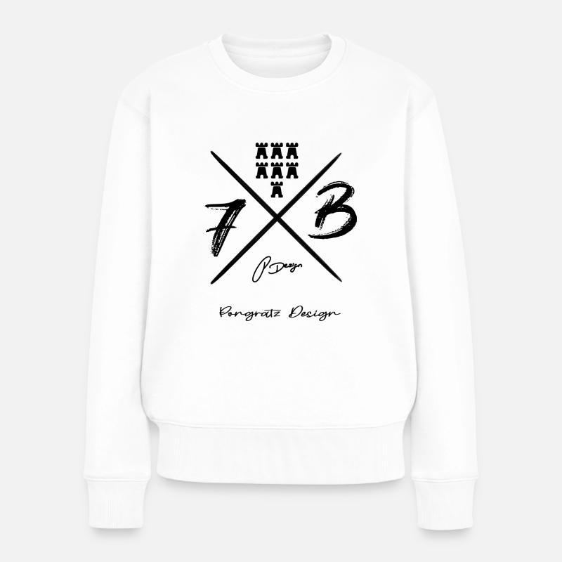 Pongratz Design | Moderne siebenbürgische Mode - Frauen Premium Bio Pullover - Weiß