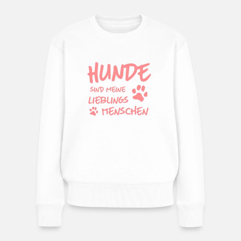 Lieblingsmenschen Hunde - Frauen Premium Bio Pullover - Weiß