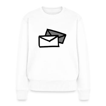 Deux lettres / enveloppes - Pull Premium bio Femme - blanc - Devant - Julia (174cm)