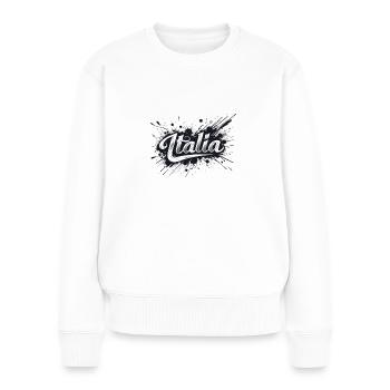Italia Lettering Italien Italy - Frauen Premium Bio Pullover - Weiß - Vorne - Julia (174cm)