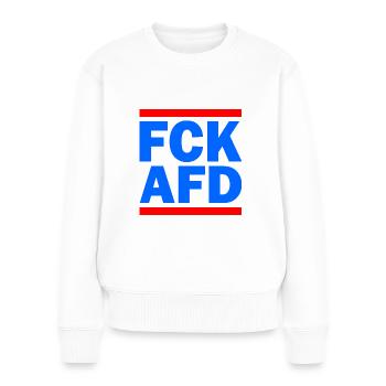 Fck afd - Frauen Premium Bio Pullover - Weiß - Vorne - Julia (174cm)