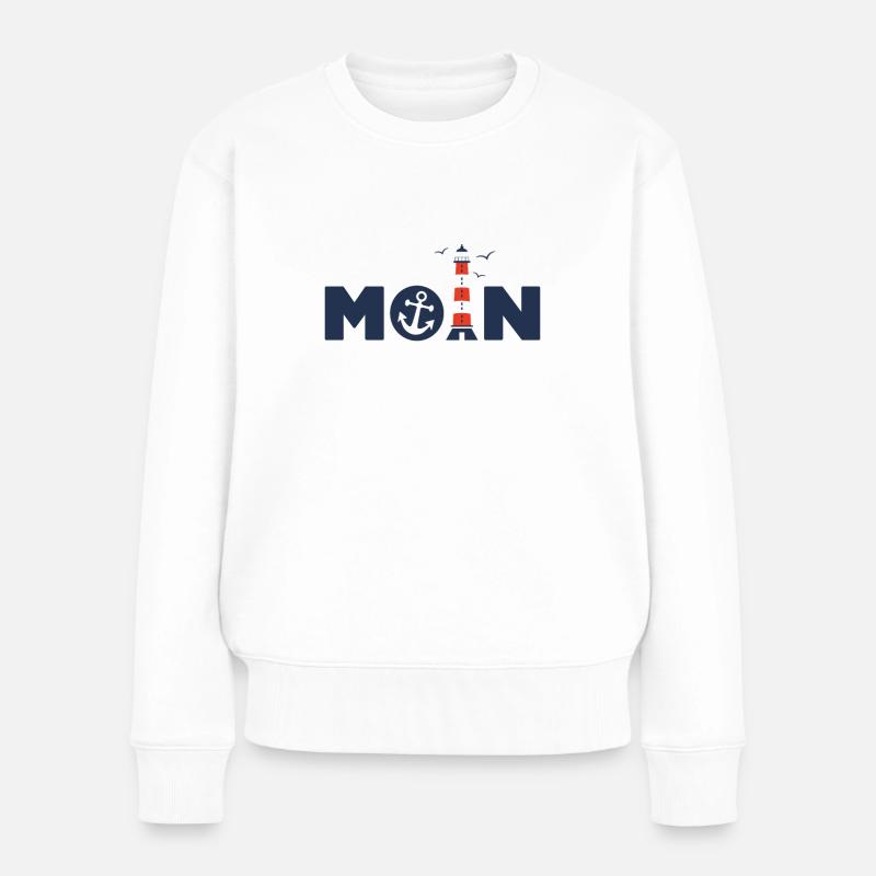 Moin - Frauen Premium Bio Pullover - Weiß