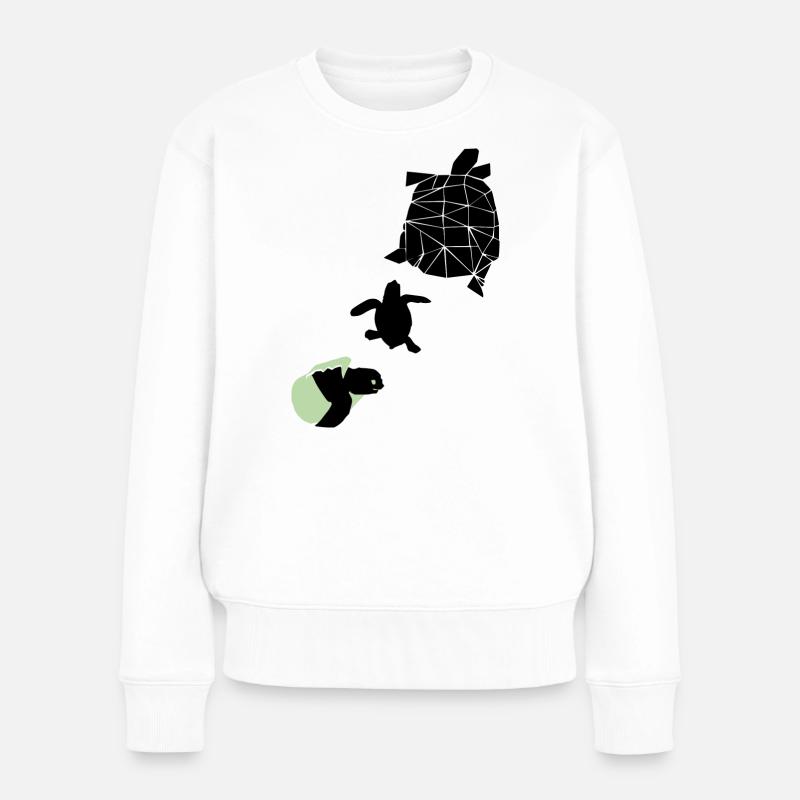 Schildkröte - Frauen Premium Bio Pullover - Weiß