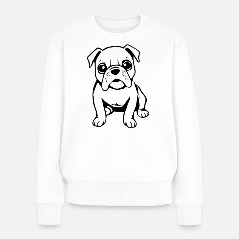 Bulldoggen Hunde Hundeshirt Geschenk  - Frauen Premium Bio Pullover - Weiß
