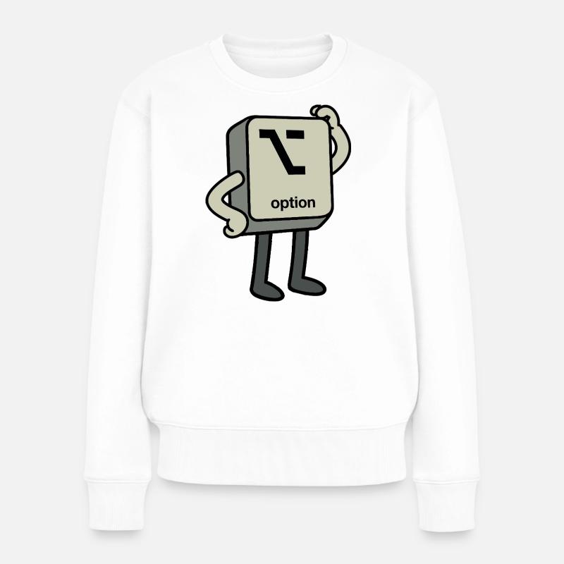 Option-Button - Frauen Premium Bio Pullover - Weiß