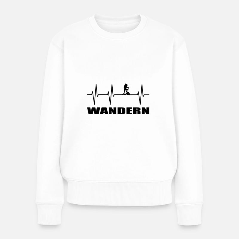 Wandern - Frauen Premium Bio Pullover - Weiß