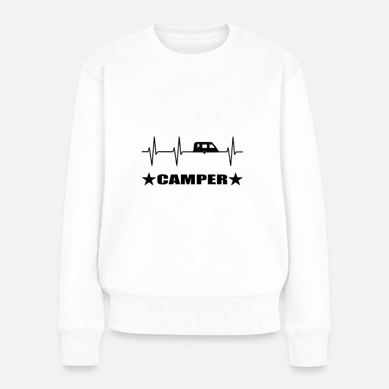 Camping - Frauen Premium Bio Pullover - Weiß