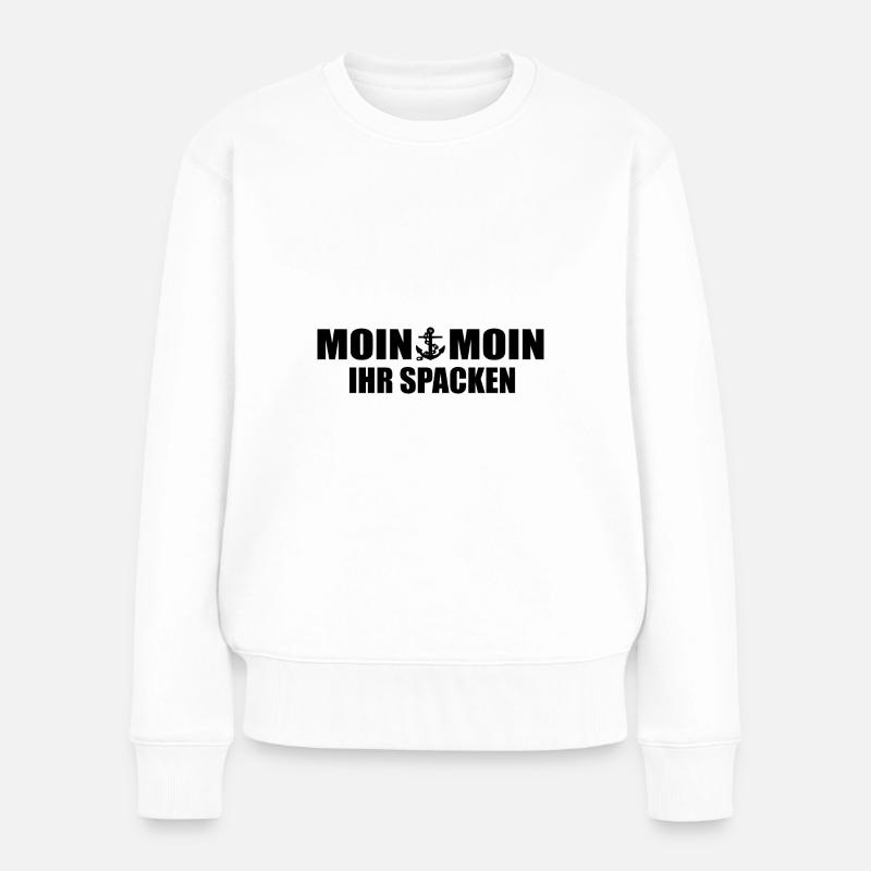 Moin - Frauen Premium Bio Pullover - Weiß