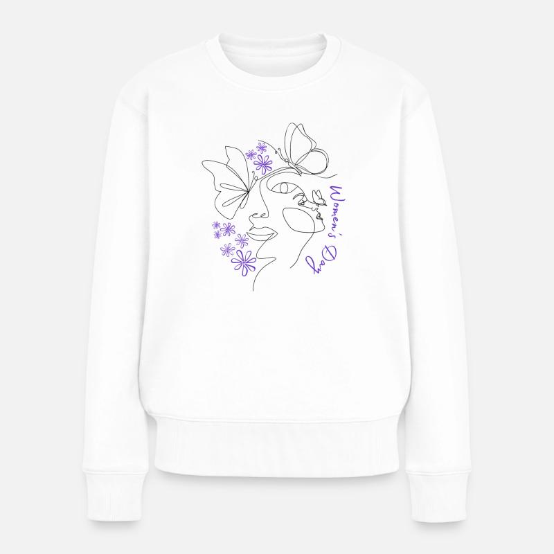 Frauentag - 8. März - Frauen Premium Bio Pullover - Weiß