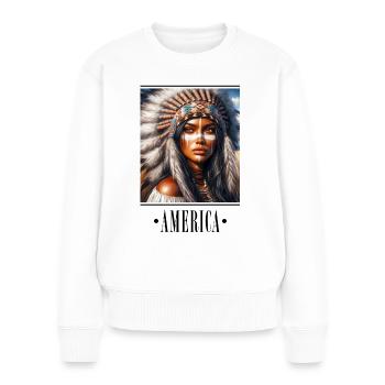 Culture Club - America 2 - Frauen Premium Bio Pullover - Weiß - Vorne - Julia (174cm)