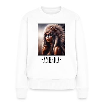 Culture Club - America 4 - Frauen Premium Bio Pullover - Weiß - Vorne - Julia (174cm)
