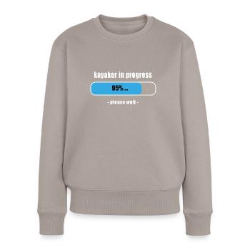 kayaker in progress - Women's Premium Organic Jumper - taupe - Front - Julia (174cm)