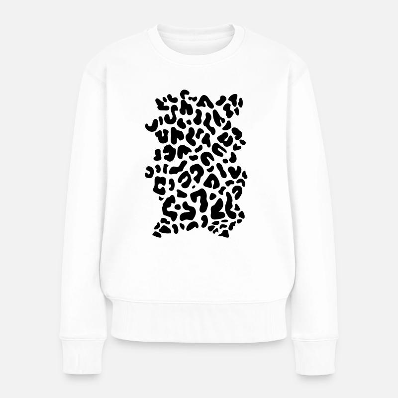 Leopard Gepard Afrika Muster Animal Print Tier - Frauen Premium Bio Pullover - Weiß