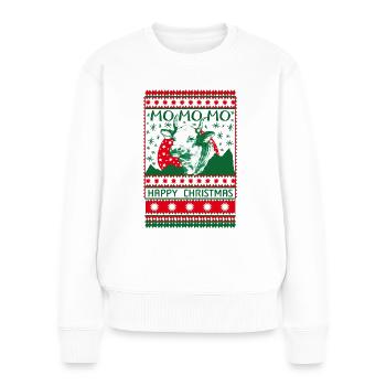 ugly christmas sweater, Cow - Frauen Premium Bio Pullover - Weiß - Vorne - Julia (174cm)