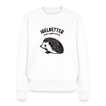 Igelretter Igelmotiv Stacheltier Stacheligel Igel - Frauen Premium Bio Pullover - Weiß - Vorne - Julia (174cm)