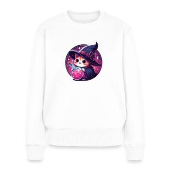 Potion Cat 2 - Women's Premium Organic Jumper - white - Front - Julia (174cm)