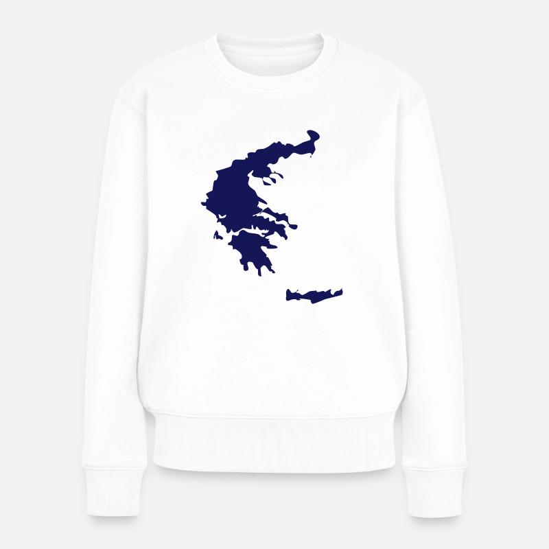Griechenland - Frauen Premium Bio Pullover - Weiß