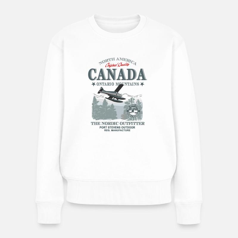 Canada - Aircraft - Frauen Premium Bio Pullover - Weiß