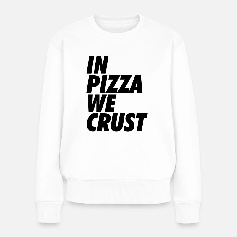 Pizza - Frauen Premium Bio Pullover - Weiß