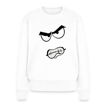 Angry toon face - Women's Premium Organic Jumper - white - Front - Julia (174cm)