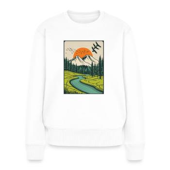 Paysage nature forêt - Pull Premium bio Femme - blanc - Devant - Julia (174cm)