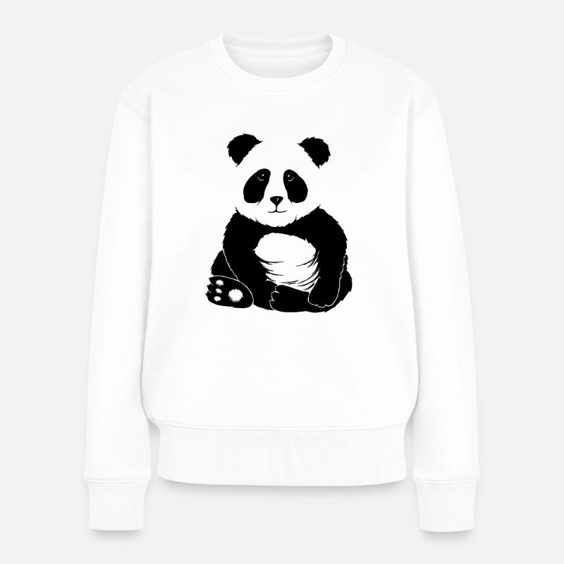 kleiner cooler chilliger Panda Pandabär Geschenk - Frauen Premium Bio Pullover - Weiß