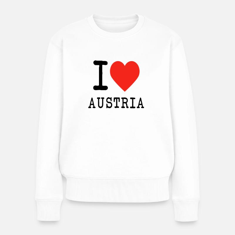 I love austria - Frauen Premium Bio Pullover - Weiß