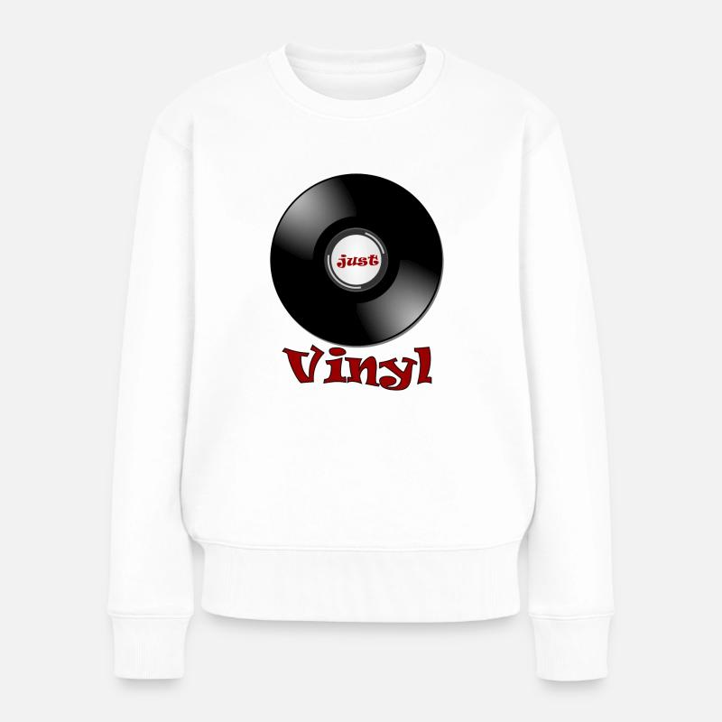 Disque vinyle - platine - Pull Premium bio Femme - blanc