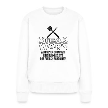 Steak Wars - Frauen Premium Bio Pullover - Weiß - Vorne - Julia (174cm)