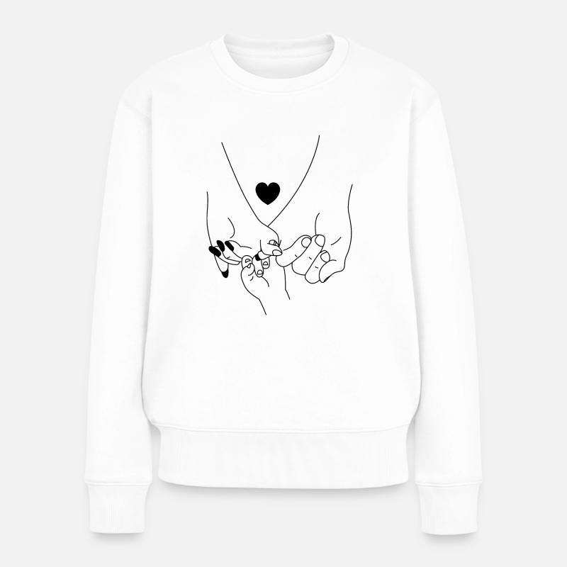 Mains - Pull Premium bio Femme - blanc