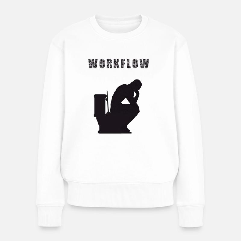 Work Flow - Frauen Premium Bio Pullover - Weiß