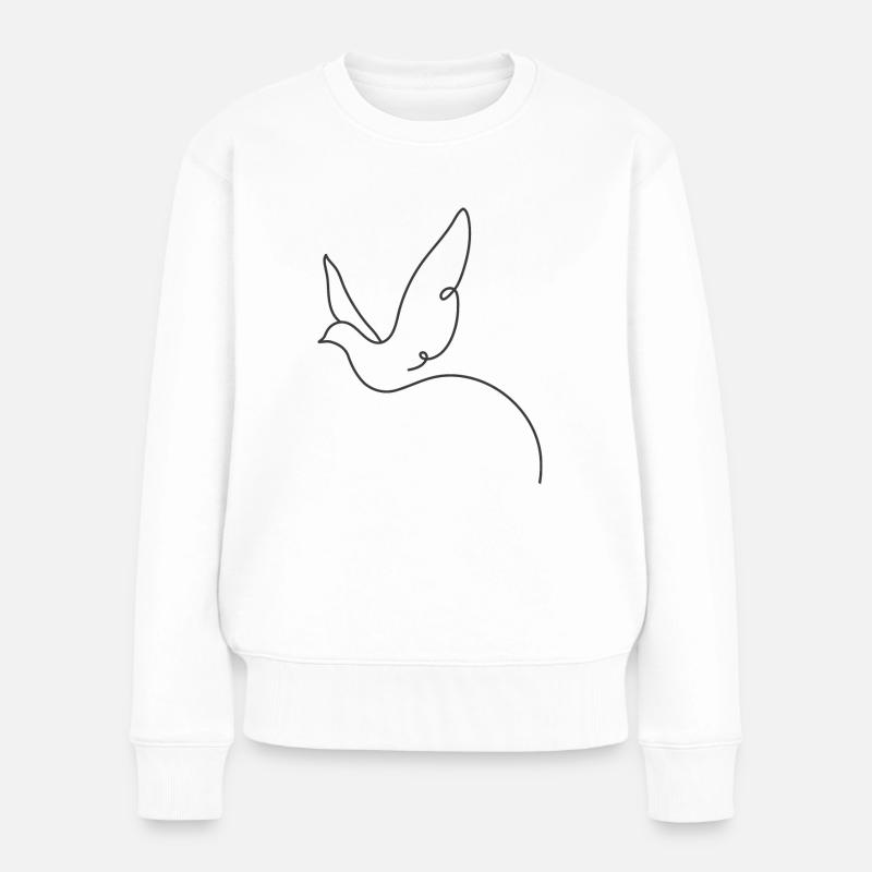 Vogel - Frauen Premium Bio Pullover - Weiß
