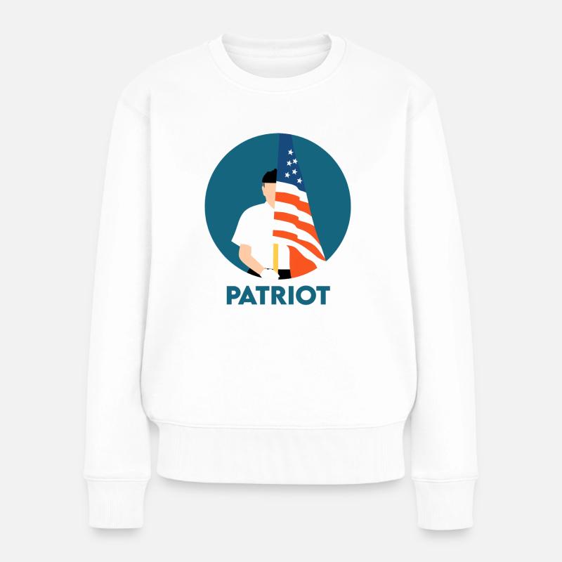 Patriot - Frauen Premium Bio Pullover - Weiß