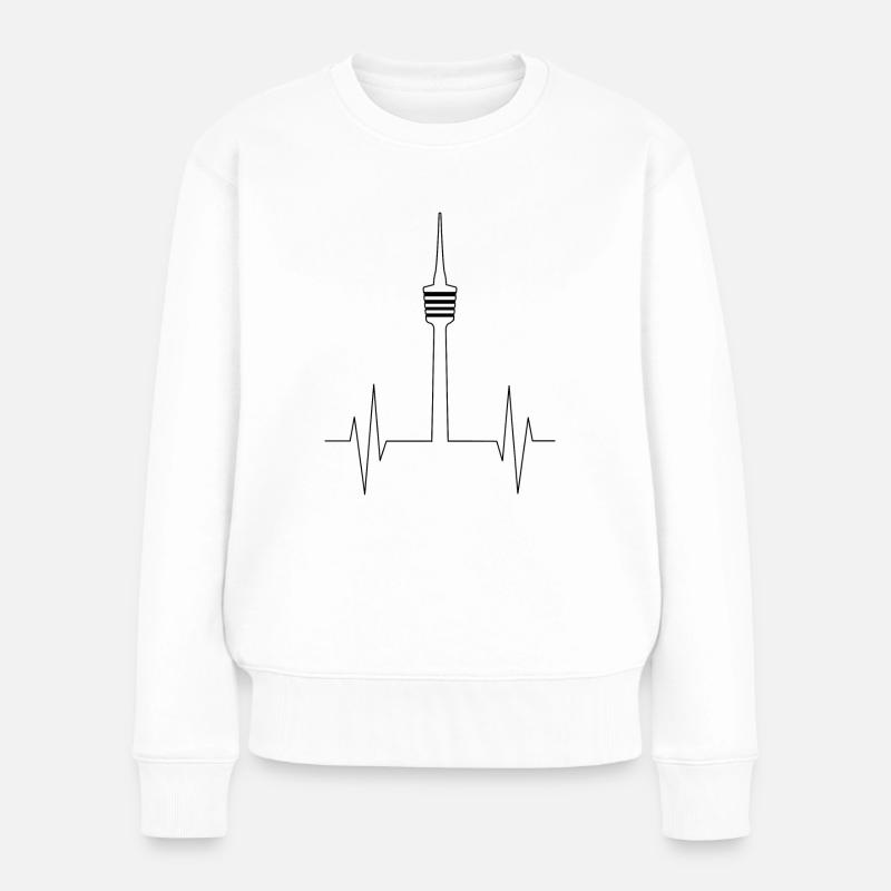 Heartbeat Stuttgart - Frauen Premium Bio Pullover - Weiß