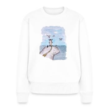 Swinemünde Leuchtturm Windmühle - Frauen Premium Bio Pullover - Weiß - Vorne - Julia (174cm)
