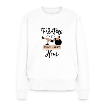 Pilates is my happy hour 2 - Women's Premium Organic Jumper - white - Front - Julia (174cm)
