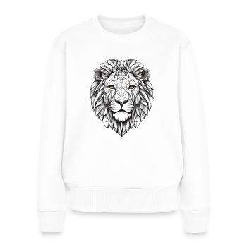 Löwe Geometrisch - Frauen Premium Bio Pullover - Weiß - Vorne - Julia (174cm)