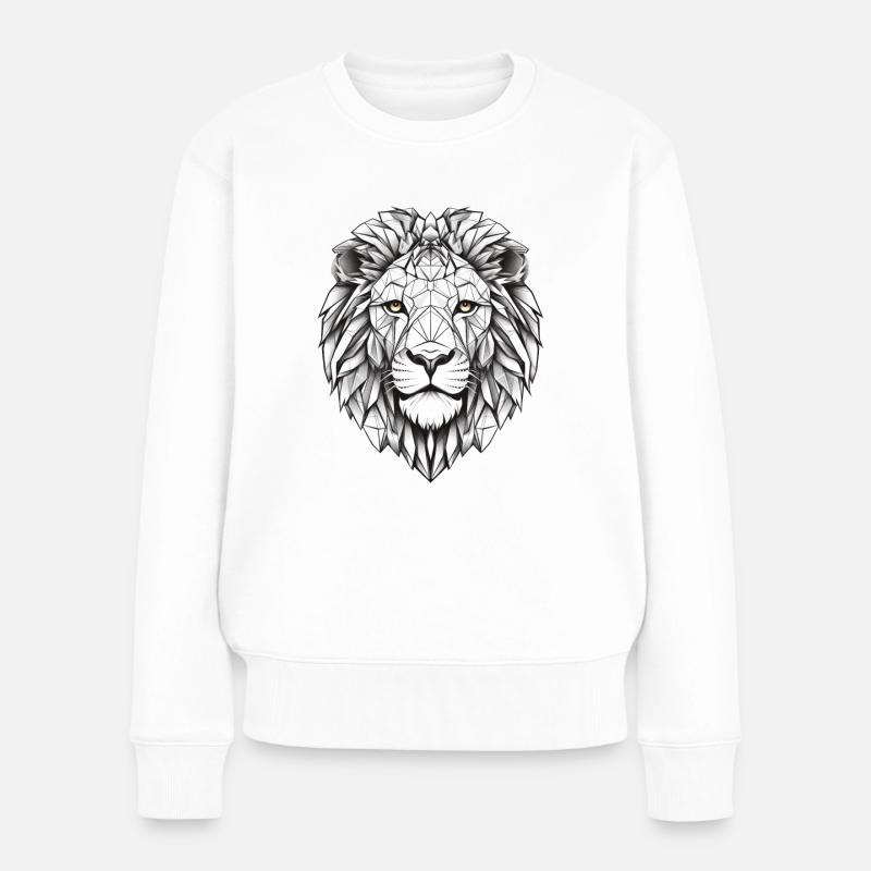 Löwe Geometrisch - Frauen Premium Bio Pullover - Weiß