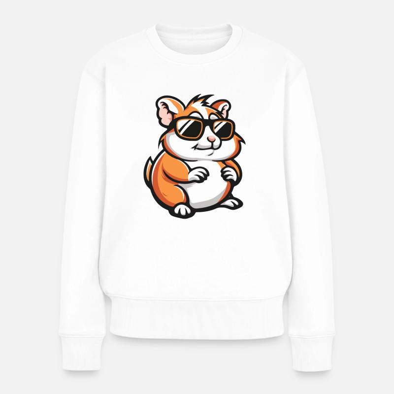 Hamster Comic Cool - Women's Premium Organic Jumper - white