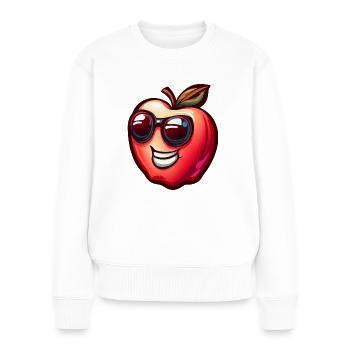 Cool apple with sunglasses - Women's Premium Organic Jumper - white - Front - Julia (174cm)