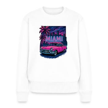 Ville de Miami - Pull Premium bio Femme - blanc - Devant - Julia (174cm)