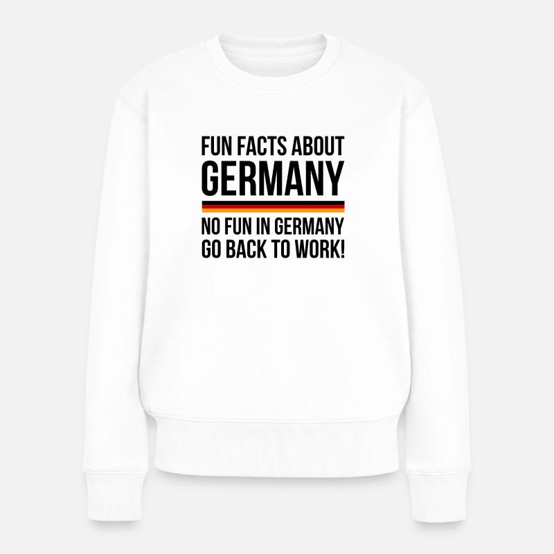 Germany Fun Facts - Frauen Premium Bio Pullover - Weiß