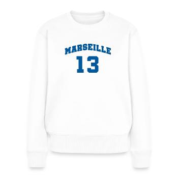 Marseille 13 - Pull Premium bio Femme - blanc - Devant - Julia (174cm)