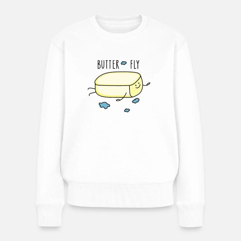Drôle de beurre volant - Pull Premium bio Femme - blanc
