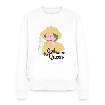 Queen Elizabeth II - Frauen Premium Bio Pullover - Weiß - Vorne - Julia (174cm)