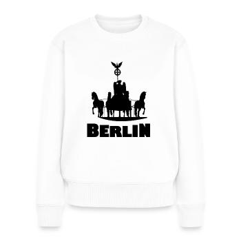 Die Hauptstadt Berlin - Frauen Premium Bio Pullover - Weiß - Vorne - Julia (174cm)