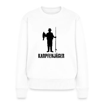 Angeln - Frauen Premium Bio Pullover - Weiß - Vorne - Julia (174cm)