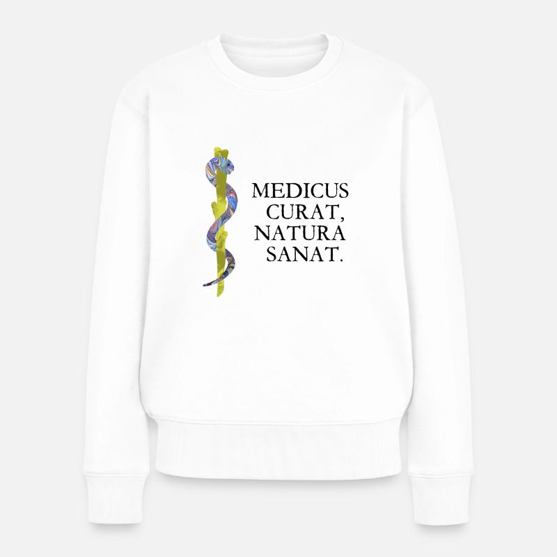 behandeln möge der doktor heilen möge die schwarz - Frauen Premium Bio Pullover - Weiß